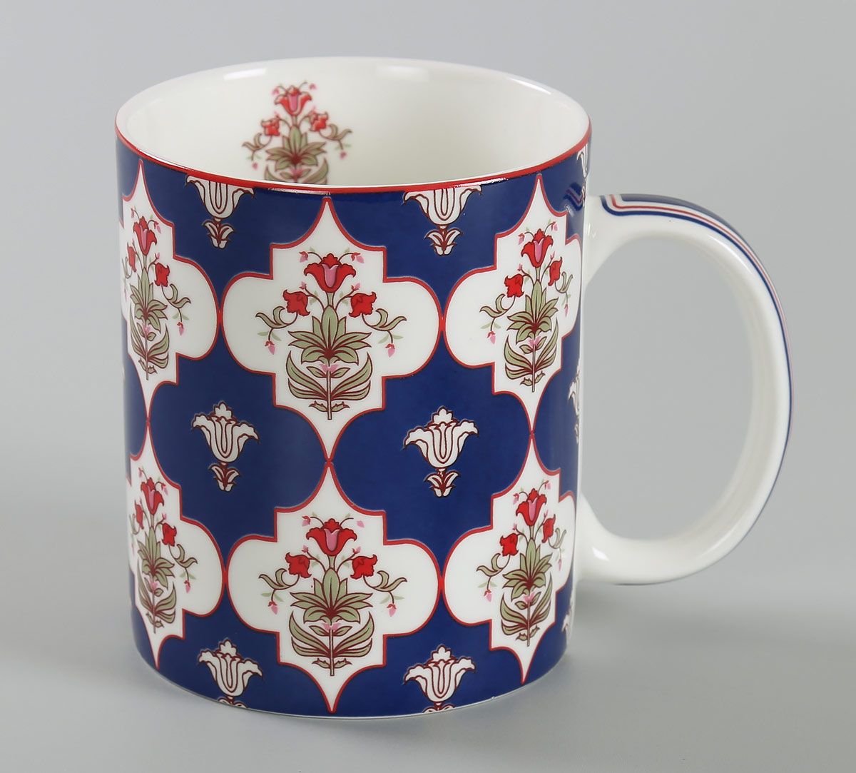 India Circus Blue Lattice Treasures Coffee Mug