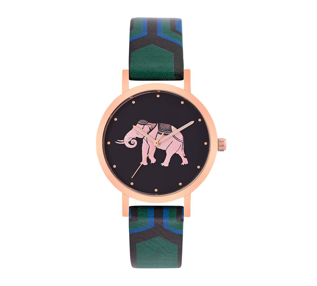 India Circus by Krsnaa Mehta Abstract Tusker Wrist Watch