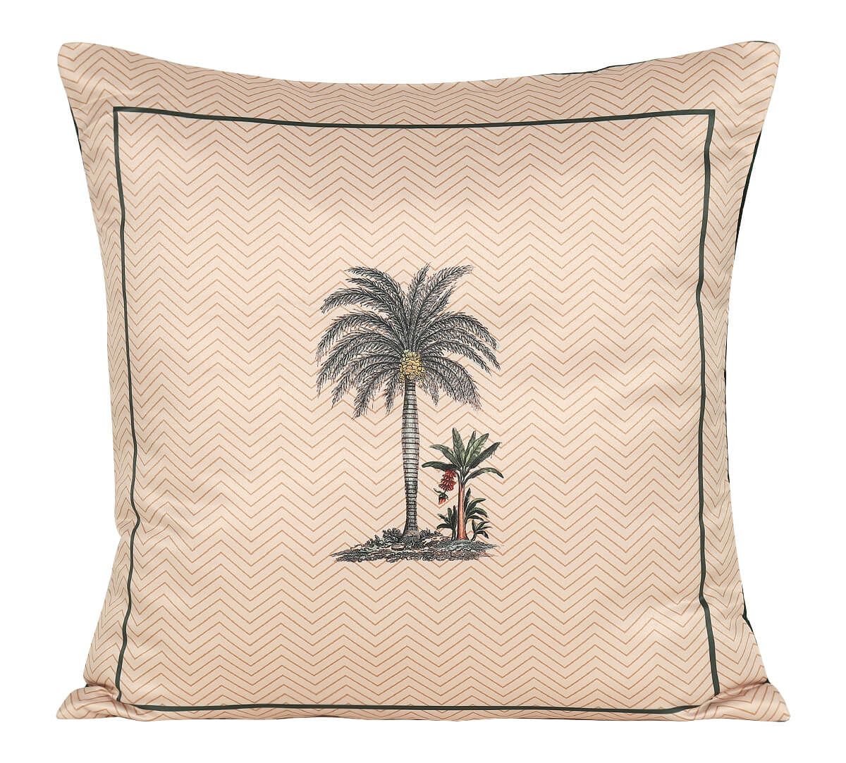 India Circus by Krsnaa Mehta Chevron Palms Satin Blend Cushion Cover Set of 5