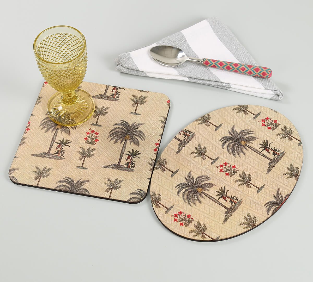 India Circus by Krsnaa Mehta Chevron Palms Trivet Set of 2