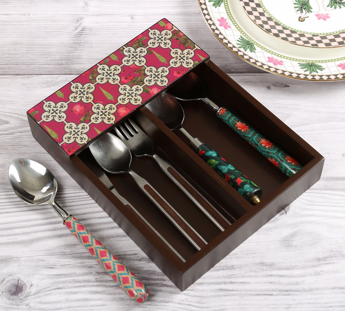 India Circus by Krsnaa Mehta Clover's Knotty Play Cutlery Tray