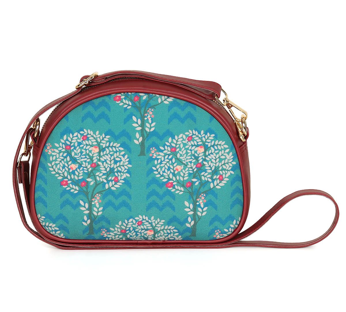 India Circus by Krsnaa Mehta Green Flutter Tree Crossbody Bag