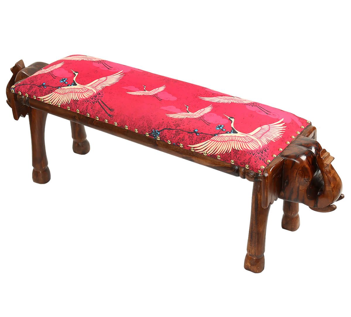 India Circus by Krsnaa Mehta Legend of the Cranes Wooden Animal Bench