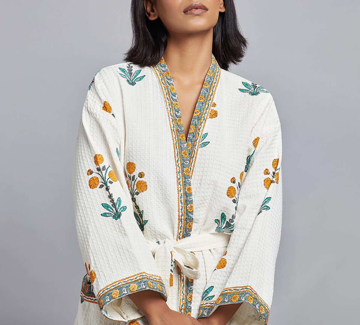 India Circus by Krsnaa Mehta Luxe Leaf Bathrobe