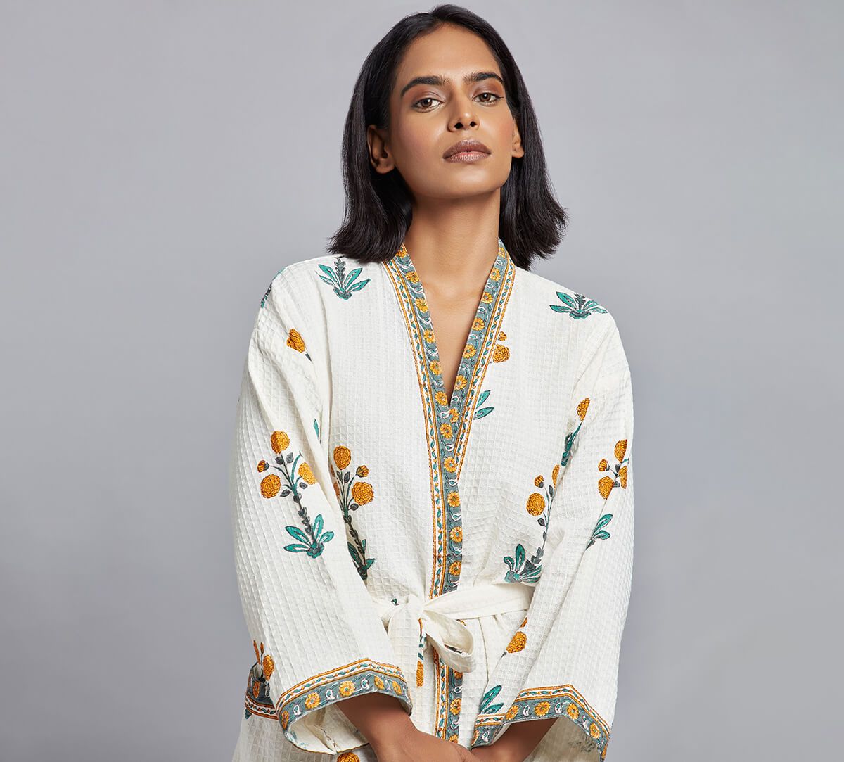 India Circus by Krsnaa Mehta Luxe Leaf Bathrobe