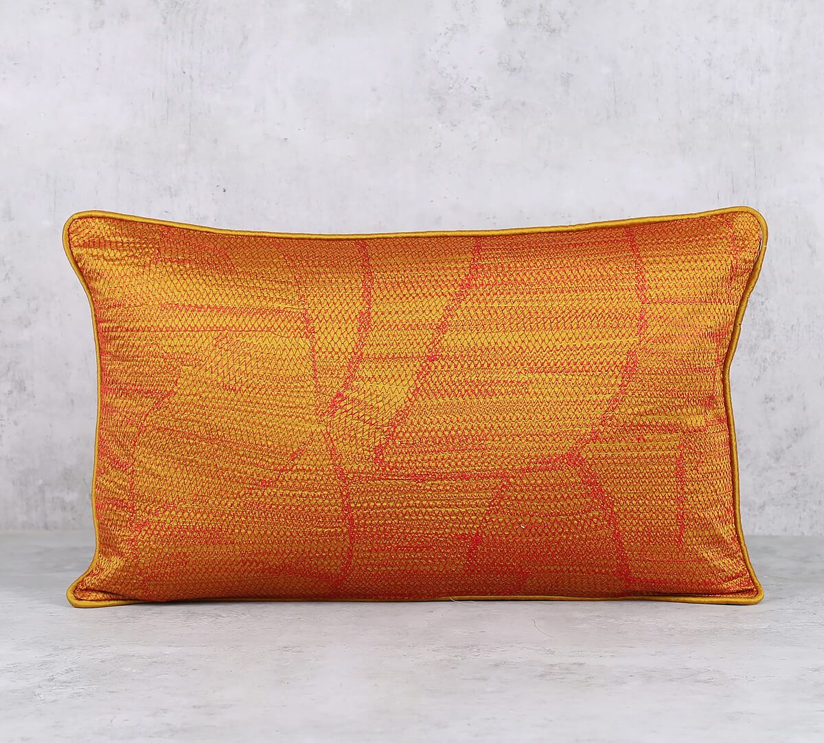 India Circus by Krsnaa Mehta Mercury Celeste Textured Embroidered Cushion Cover