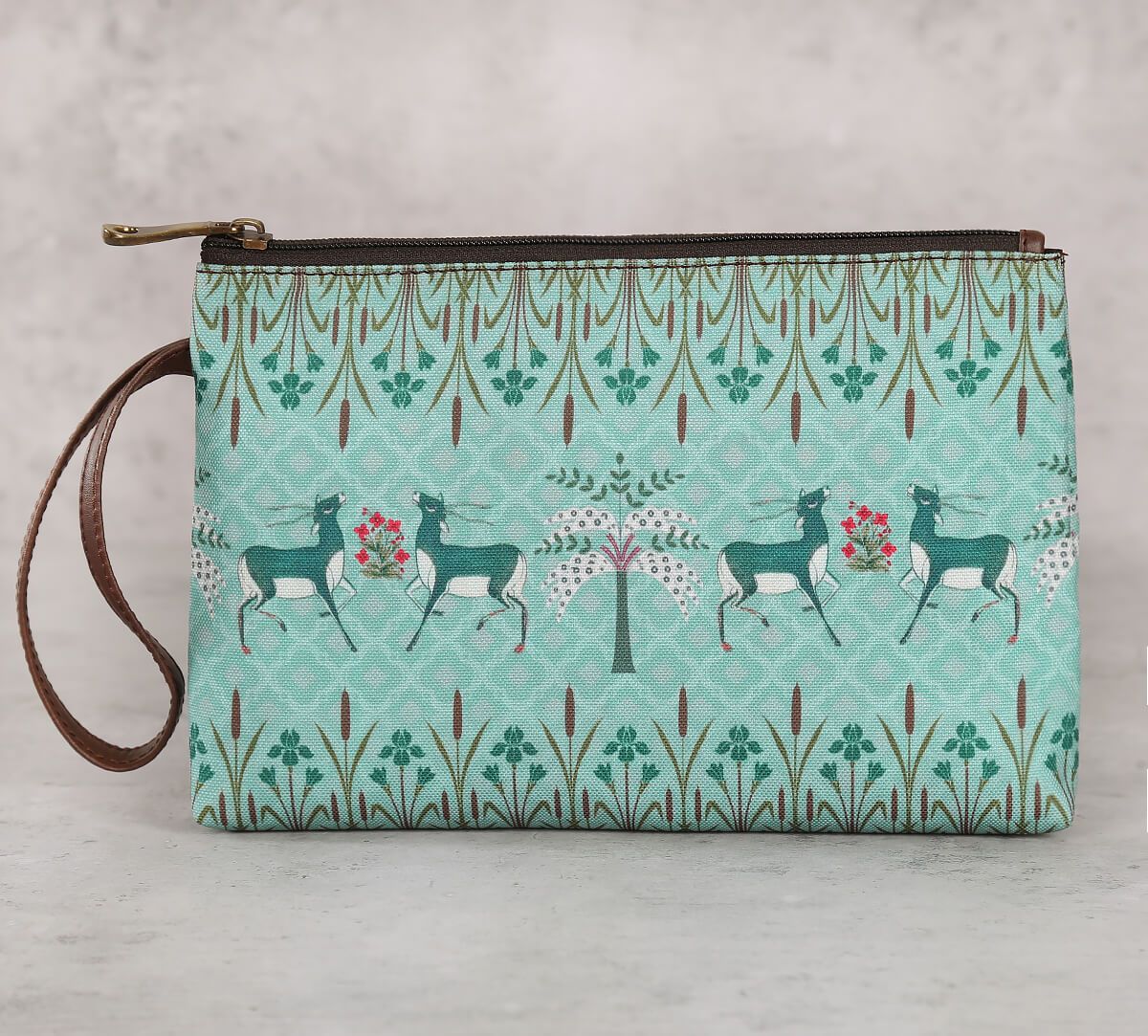 India Circus by Krsnaa Mehta Mirroring Deer Garden Utility Pouch