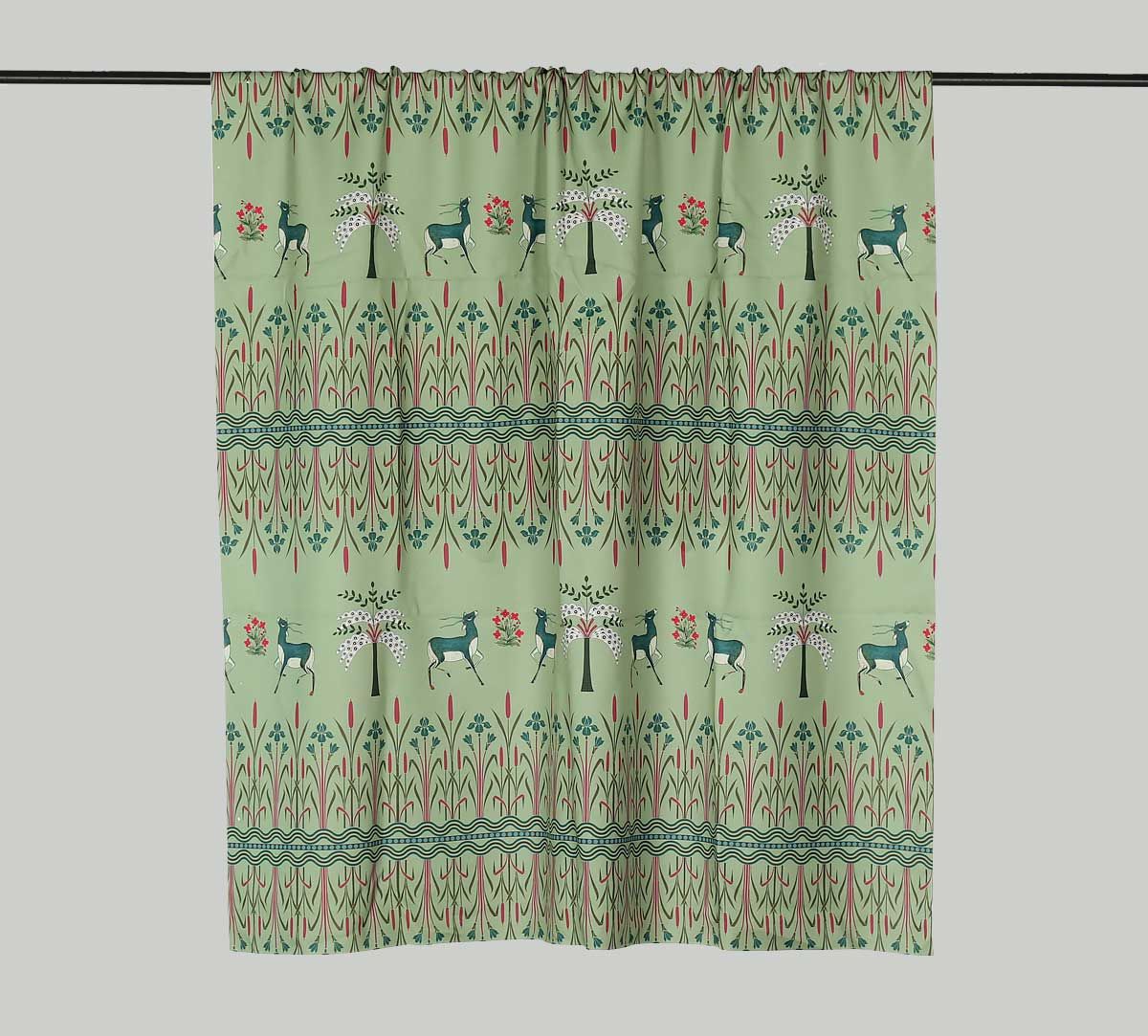 India Circus by Krsnaa Mehta Moss Mirroring Deer Garden Fabric