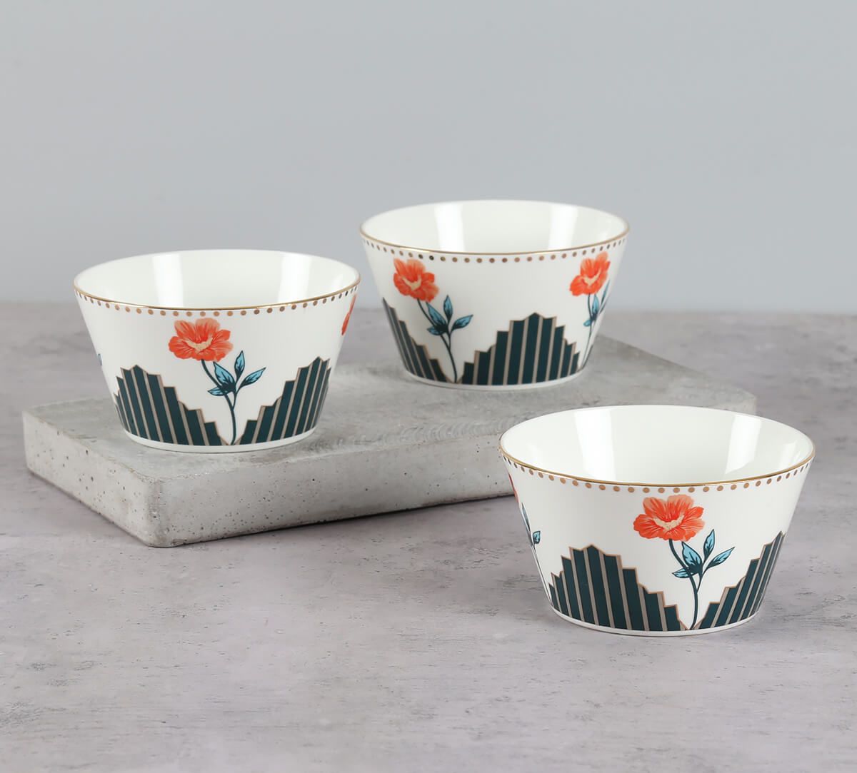 India Circus by Krsnaa Mehta Nature's Bloom Nikko Bowl Set of 3