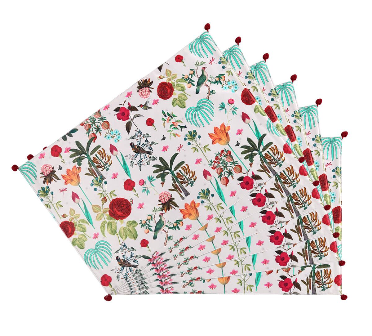 India Circus by Krsnaa Mehta Petal and Plume Micro Velvet Table Mats Set of 6