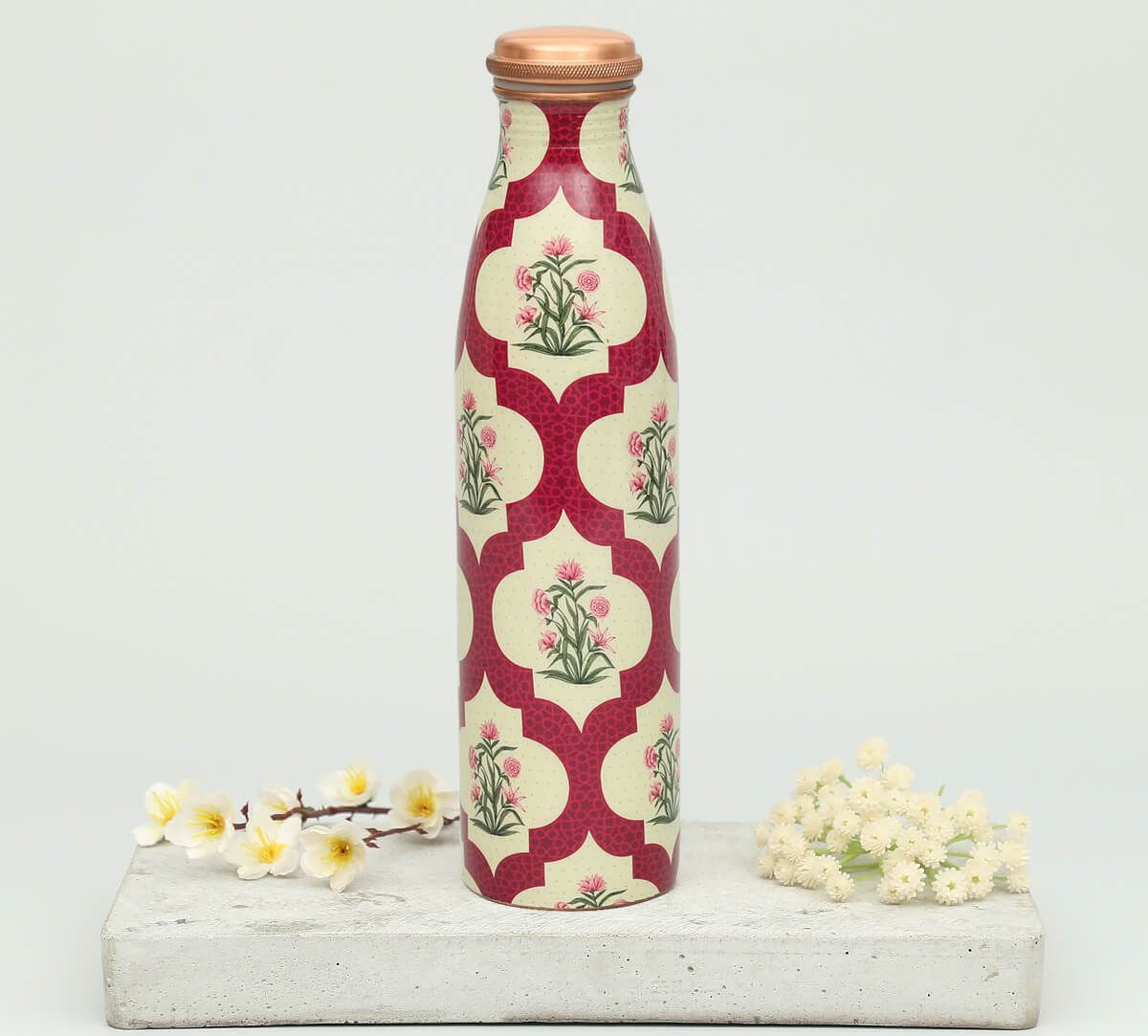 India Circus by Krsnaa Mehta Poppy Flower Scarlet Copper Bottle