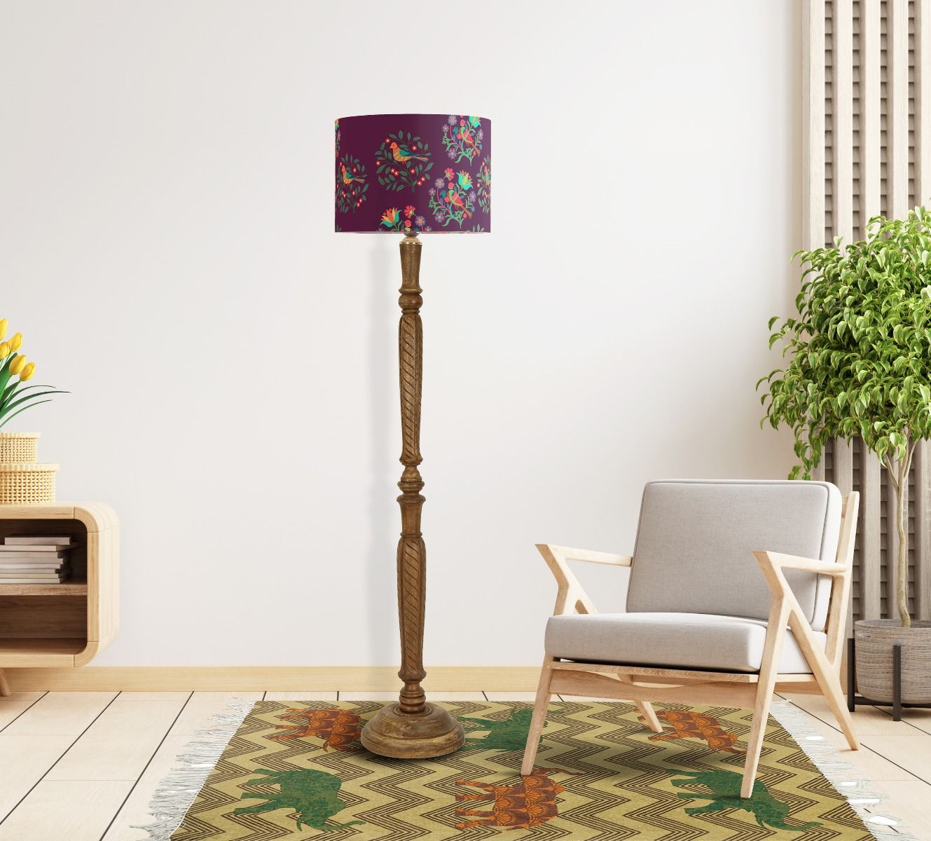 India Circus by Krsnaa Mehta Timber Glow Floor Lamp Base