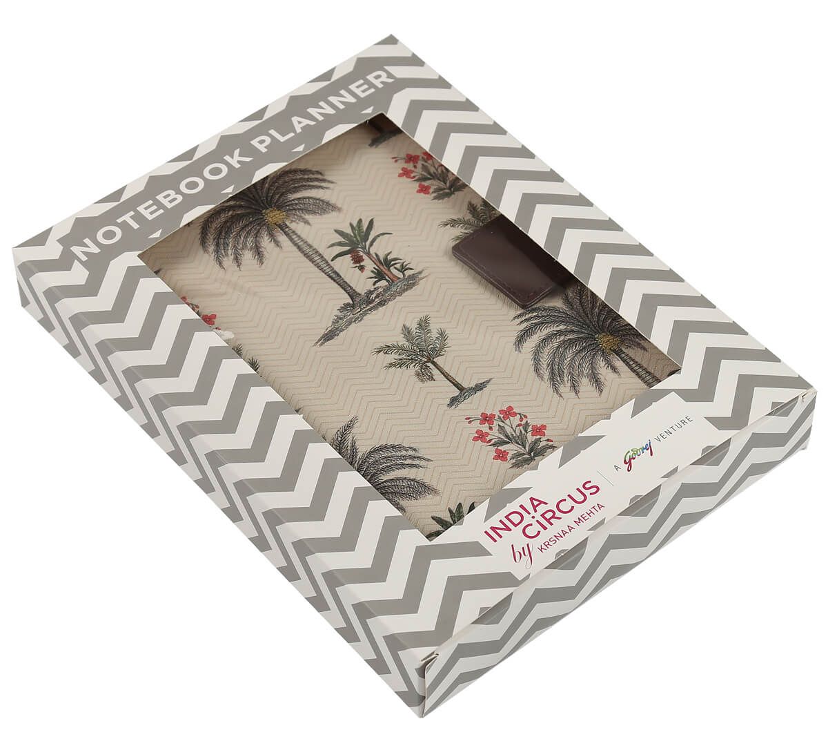 India Circus Chevron Palms Notebook Planner