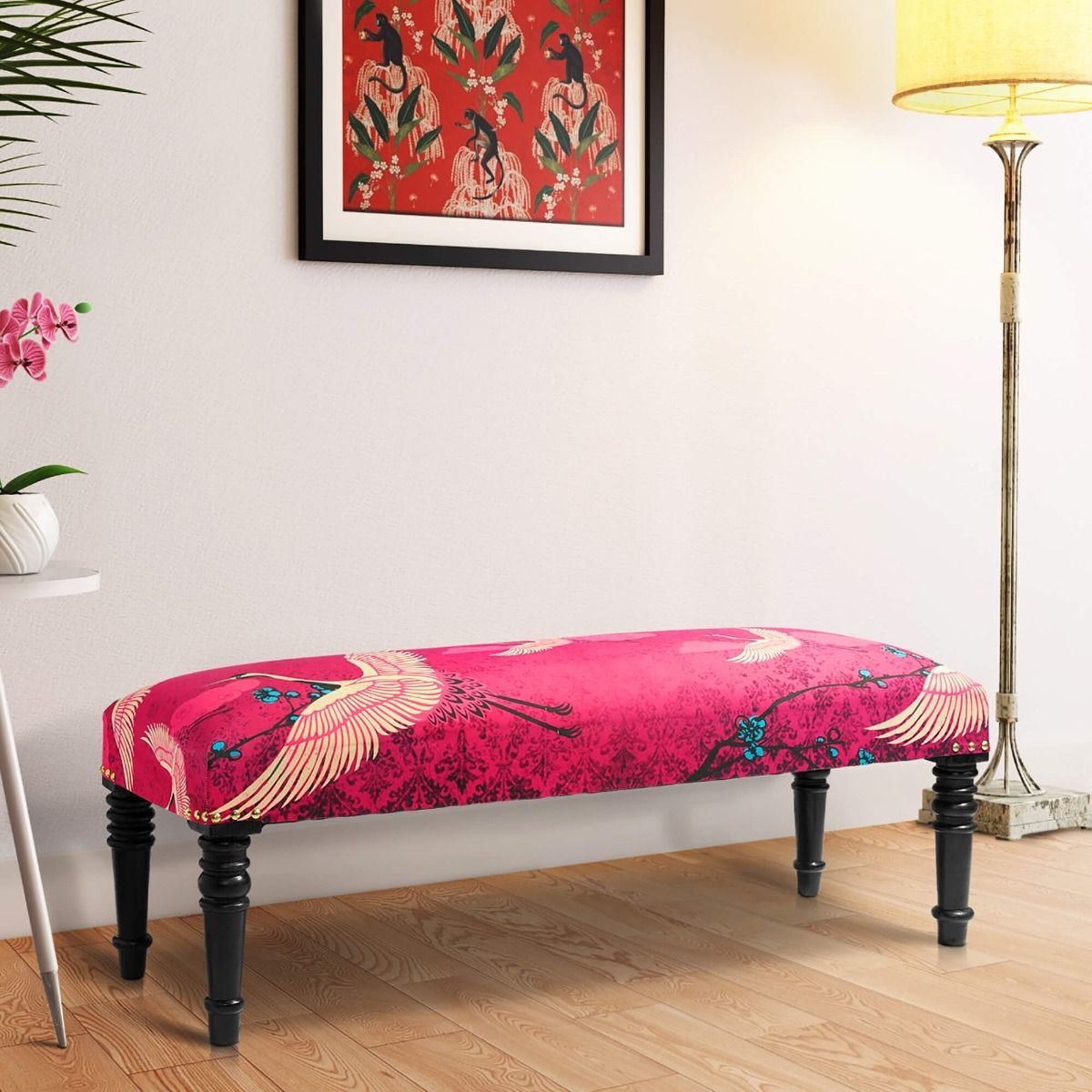 India Circus Legend of the Cranes Wooden Bench