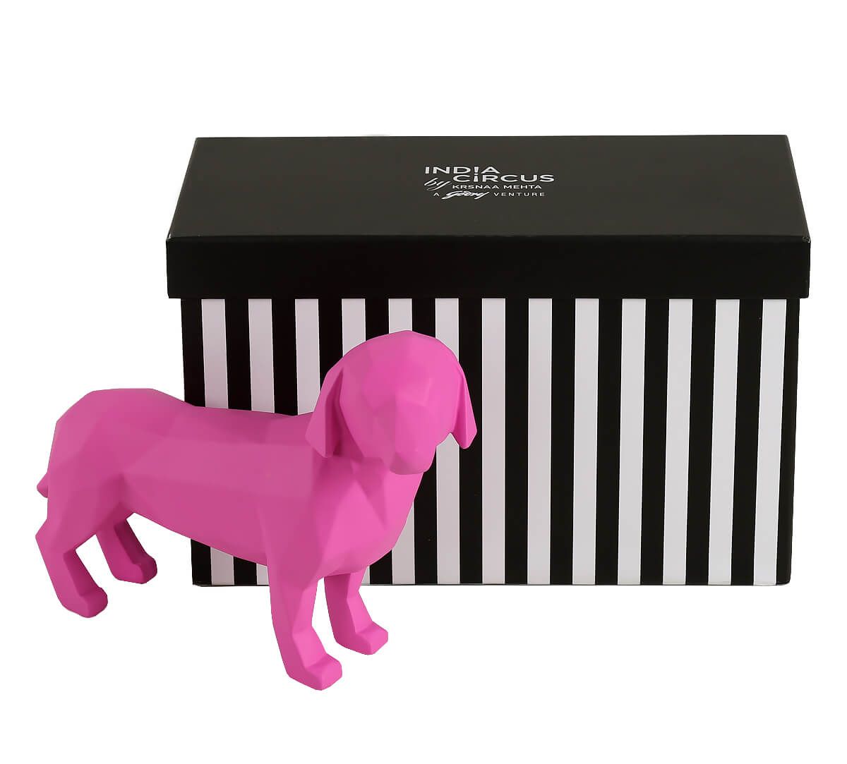 India Circus Neon Pink Dachshund Figurine