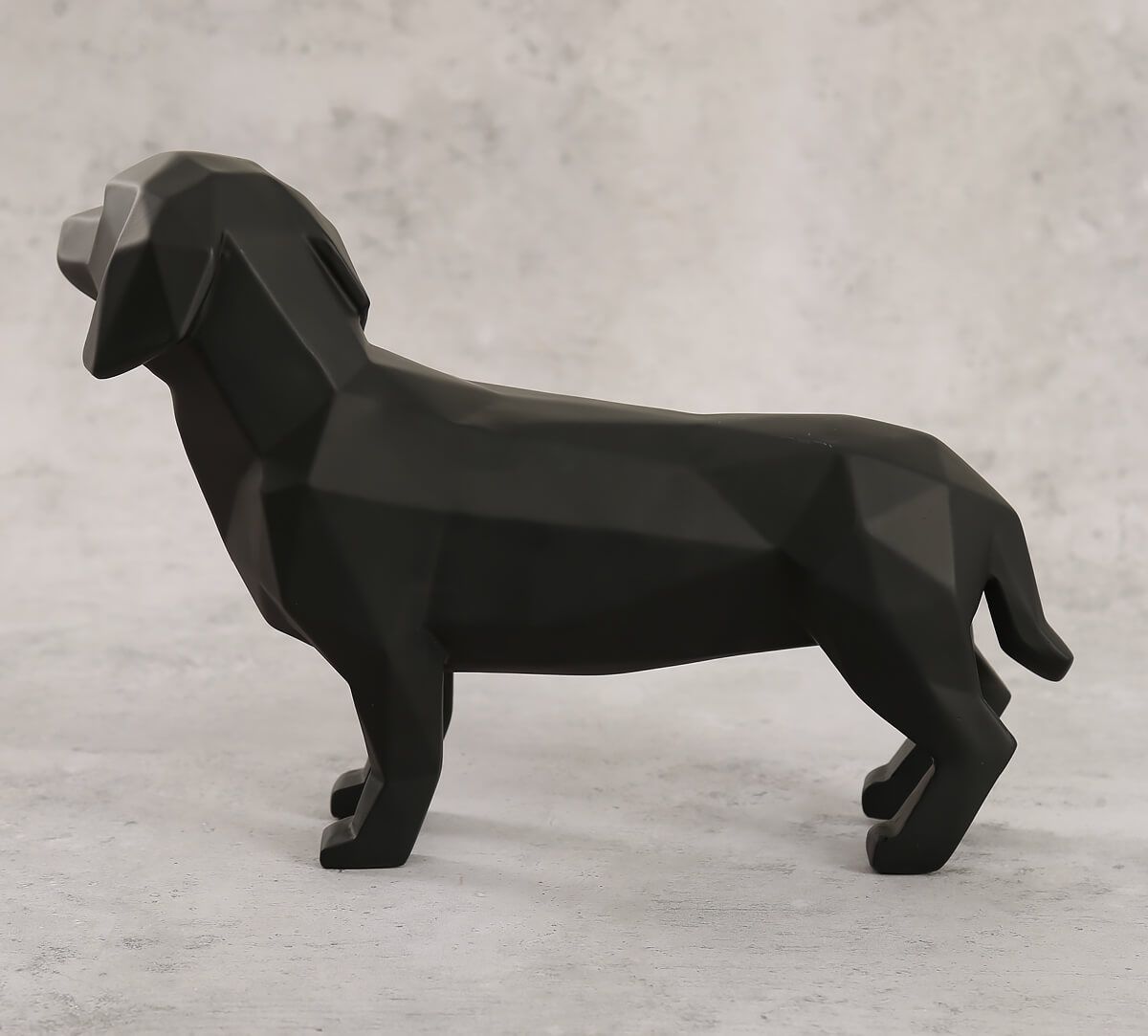 India Circus Pitch Black Dachshund Figurine