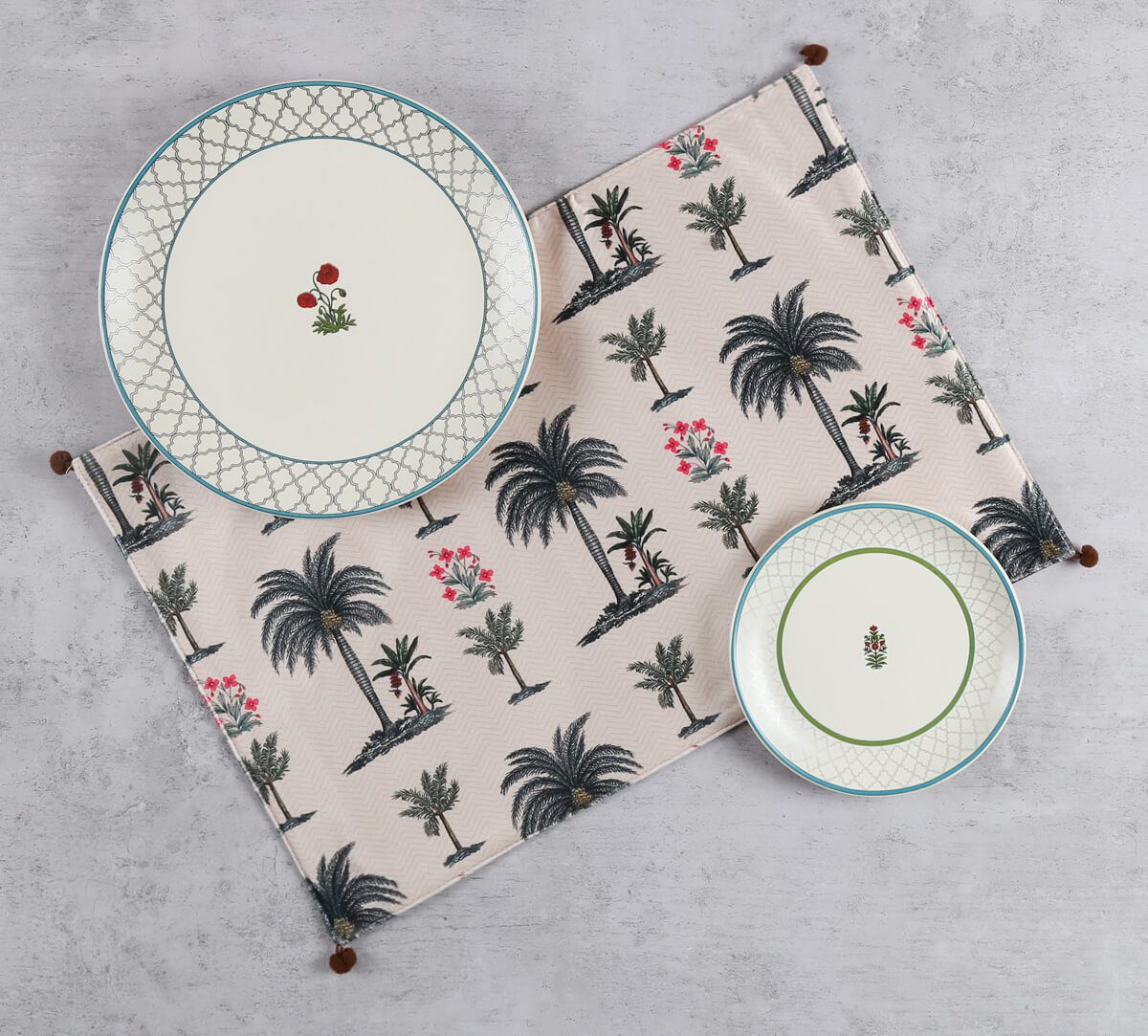 Chevron Palms Micro Velvet Table Mats Set of 6