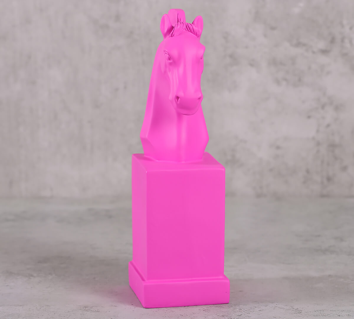 India Circus Bright Pink Horse Head Figurine