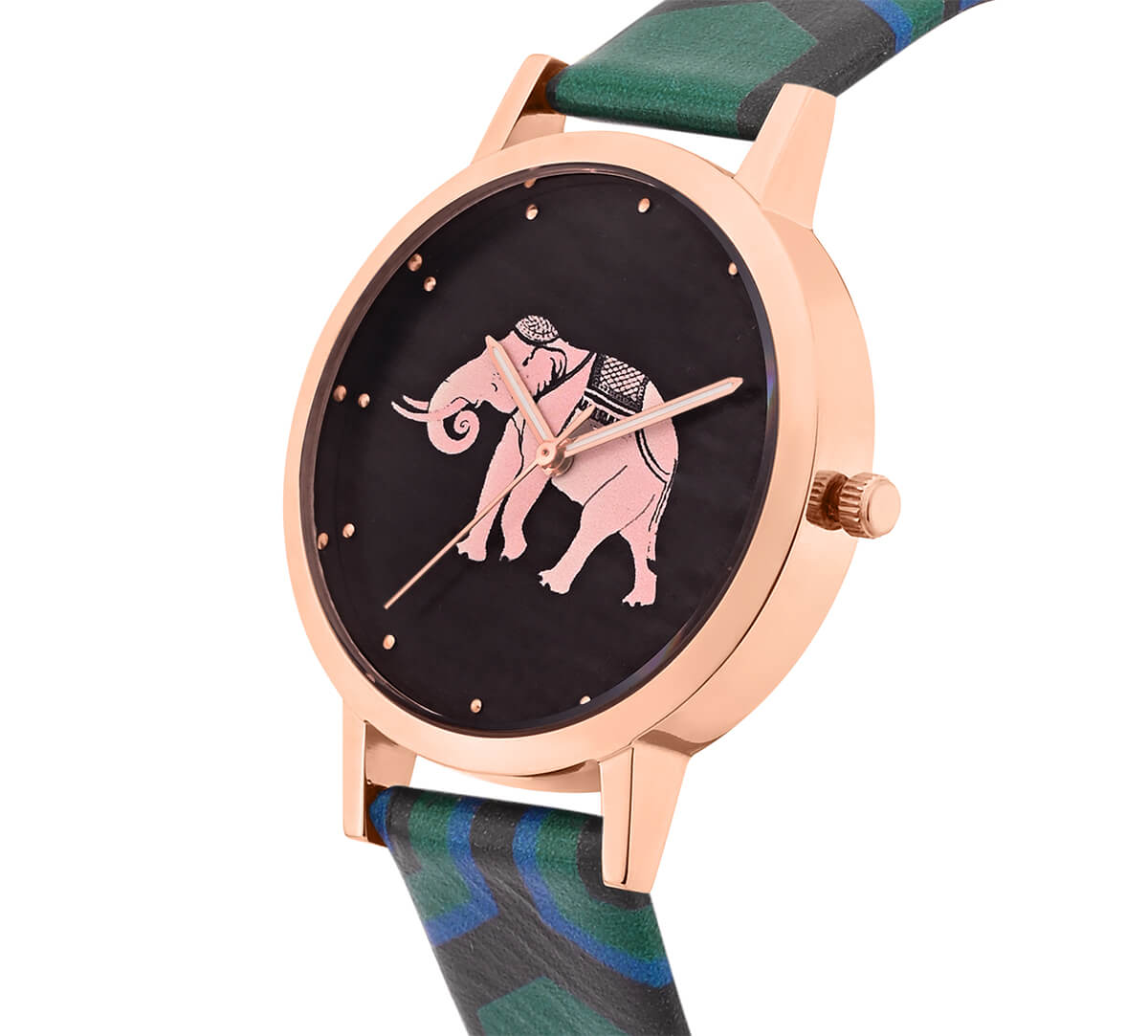 India Circus by Krsnaa Mehta Abstract Tusker Wrist Watch