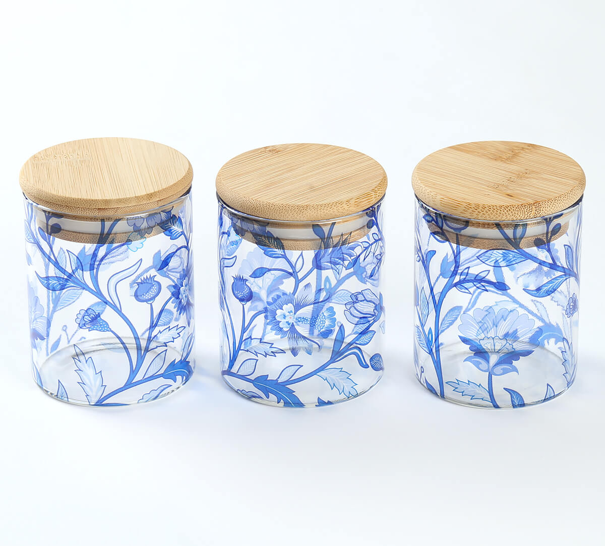 India Circus by Krsnaa Mehta Blaue Blume Glass Jars Set of 3