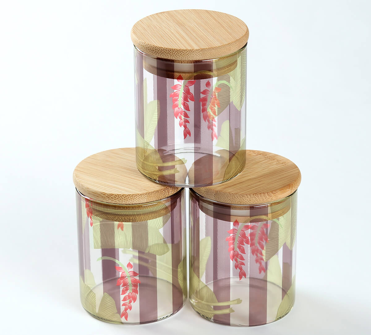 India Circus by Krsnaa Mehta Foliage Play Glass Jars Set of 3