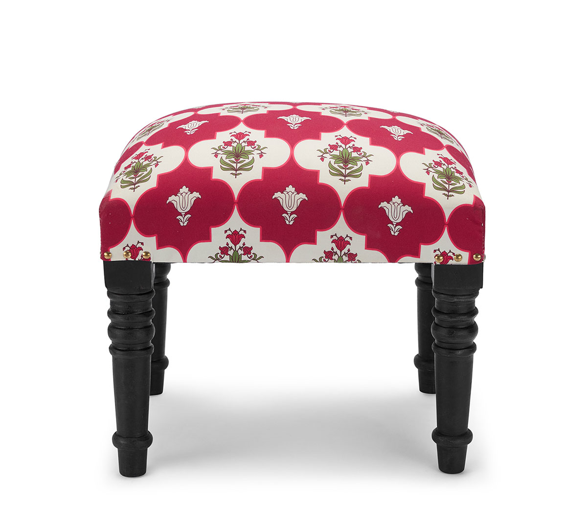 India Circus by Krsnaa Mehta Fuchsia Lattice Treasures One Seater Pouffe