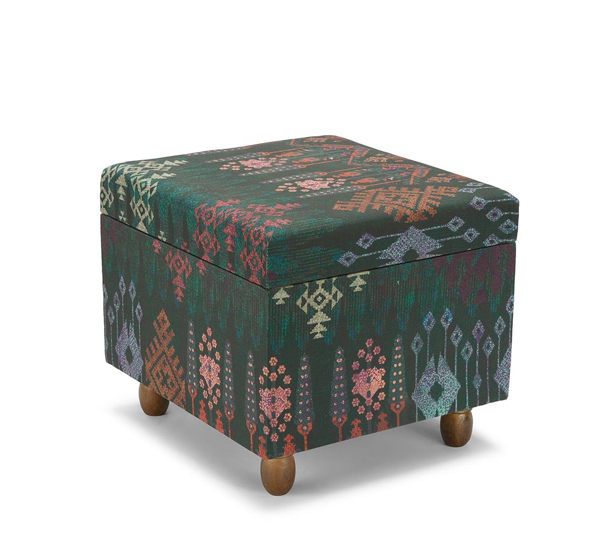 India Circus by Krsnaa Mehta Kaleidoscope Treasures Storage Pouffe