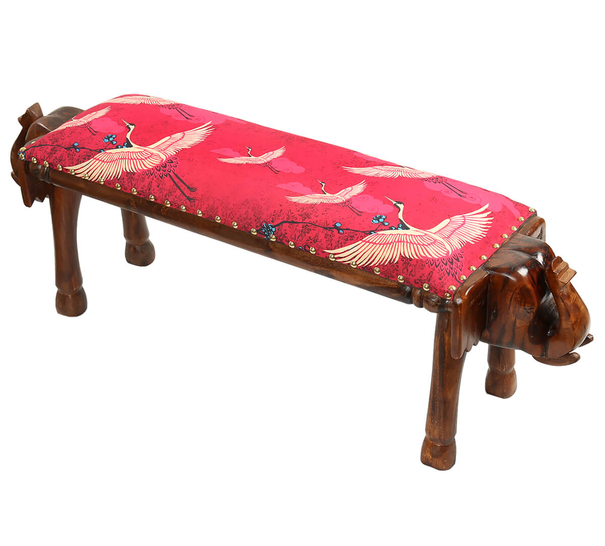 India Circus by Krsnaa Mehta Legend of the Cranes Wooden Animal Bench