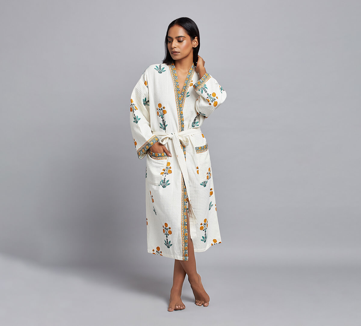 India Circus by Krsnaa Mehta Luxe Leaf Bathrobe