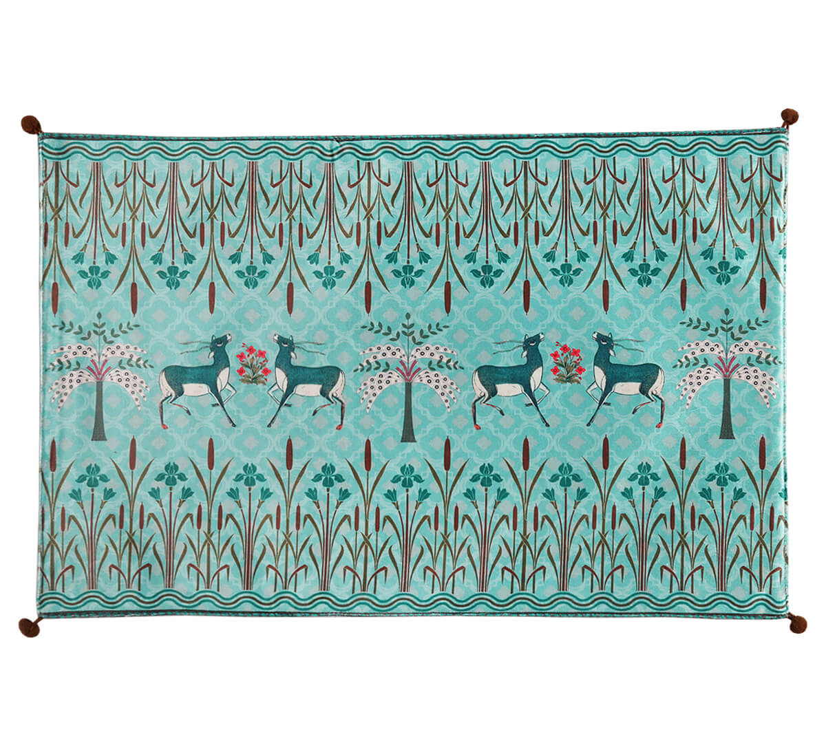 India Circus by Krsnaa Mehta Mirroring Deer Garden Micro Velvet Table Mats Set of 6