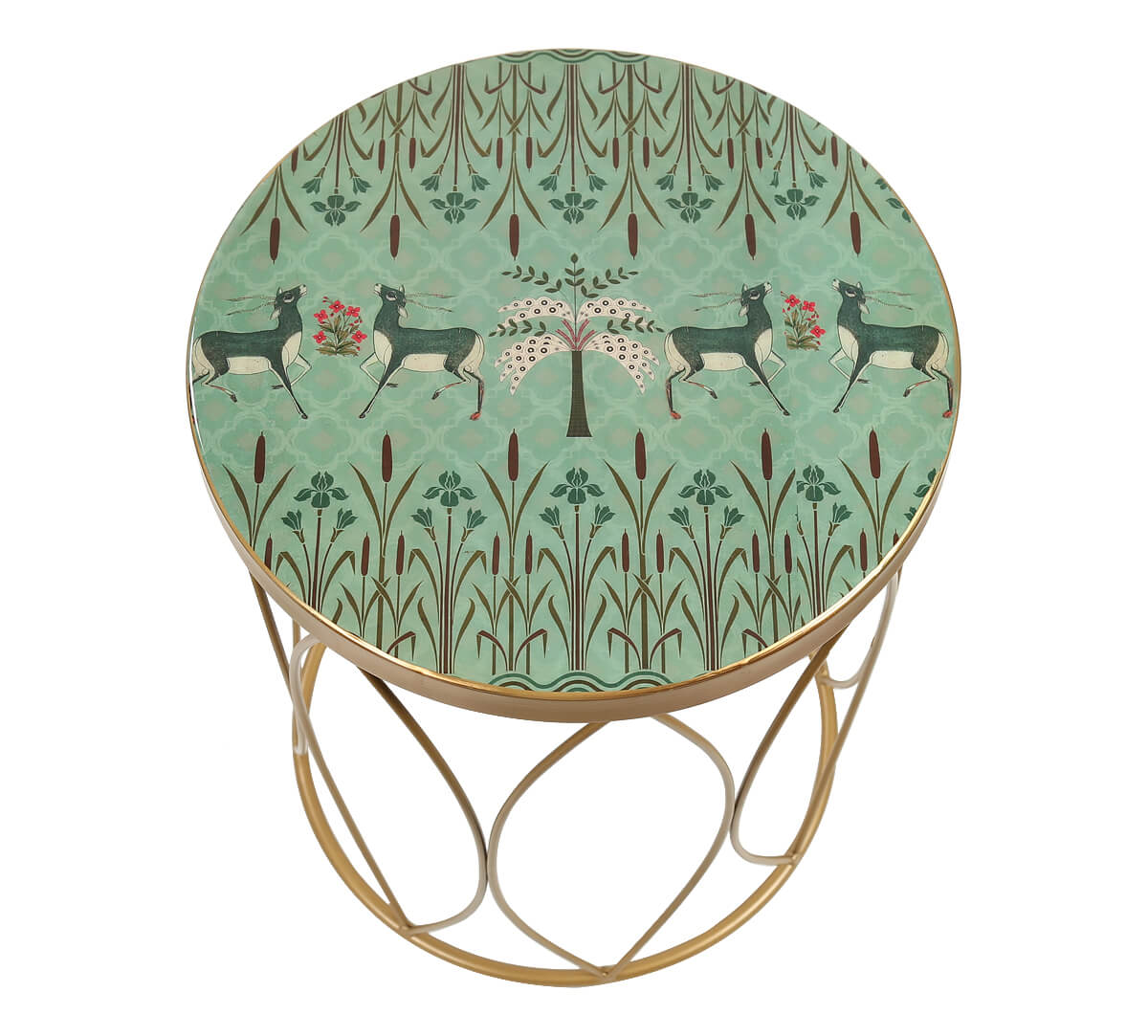 India Circus by Krsnaa Mehta Mirroring Deer Garden Side Table