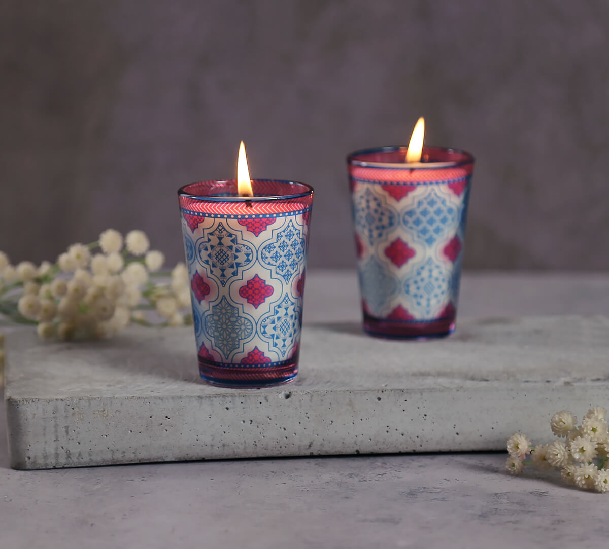 India Circus by Krsnaa Mehta Mughal Jhali Conical Candle Votive Set of 2