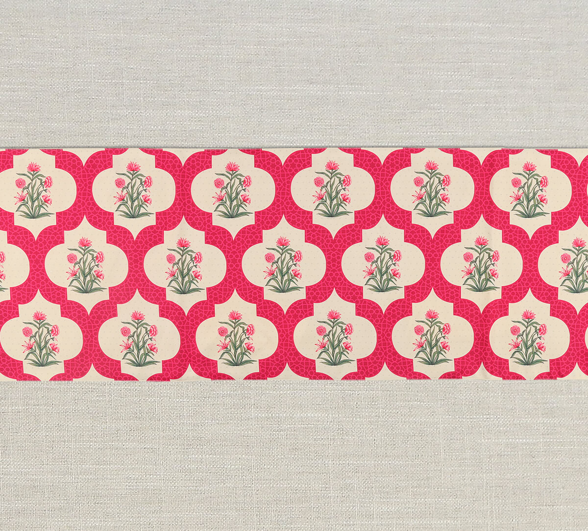 India Circus by Krsnaa Mehta Poppy Flower Scarlet Table and Bed Runner