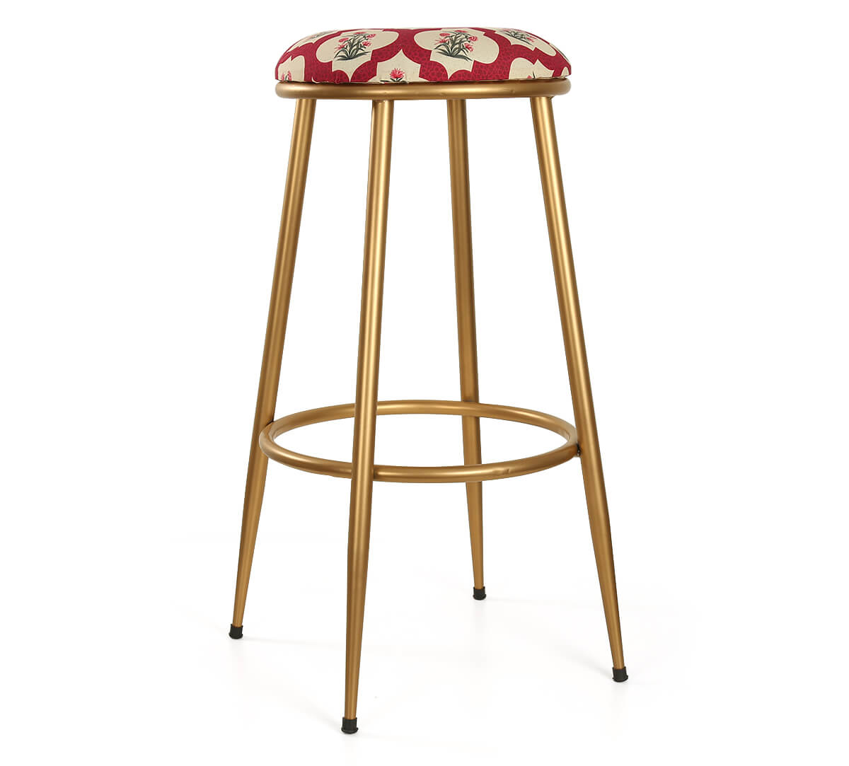 India Circus by Krsnaa Mehta Poppy Flower Scarlet Bar Stool