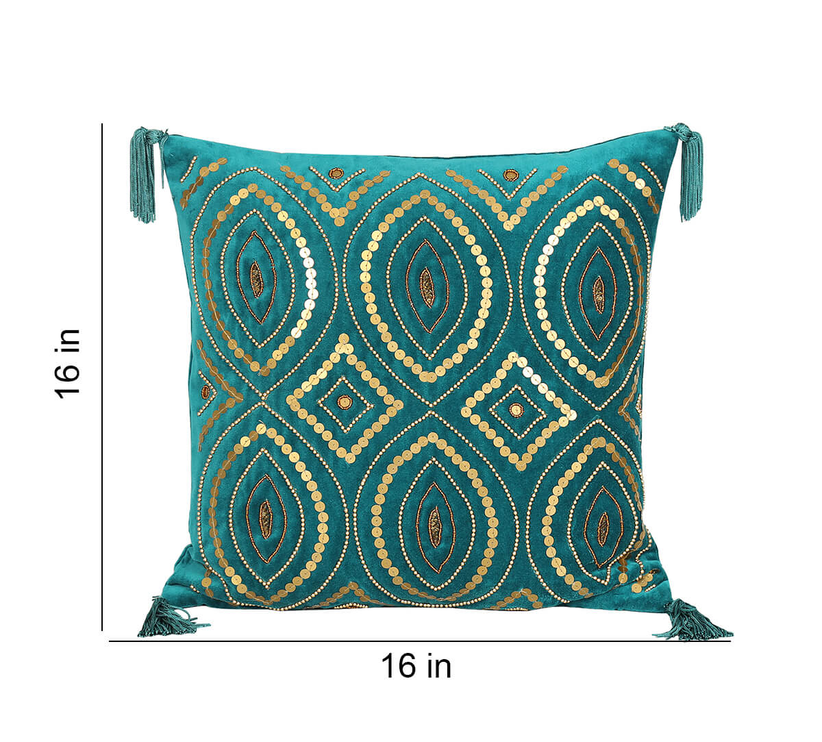India Circus by Krsnaa Mehta Prussian Decorated Adorn Cushion Cover