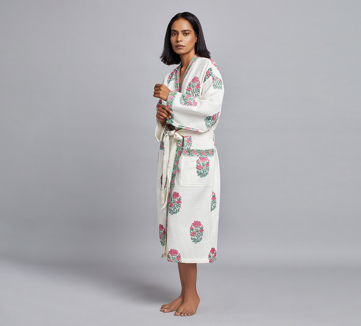 India Circus by Krsnaa Mehta Rose Rapture Bathrobe