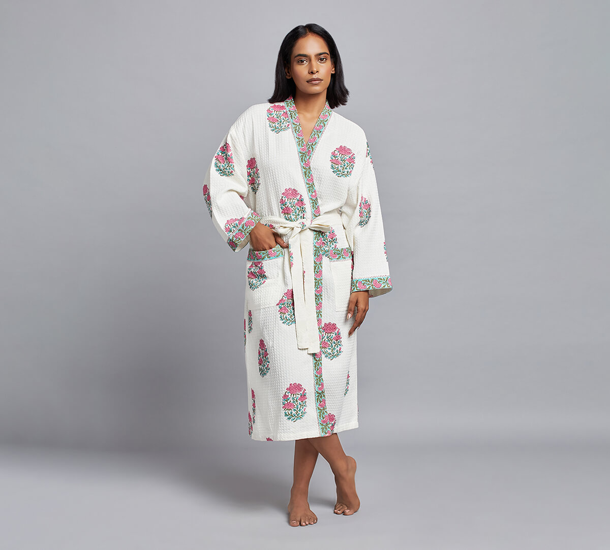 India Circus by Krsnaa Mehta Rose Rapture Bathrobe