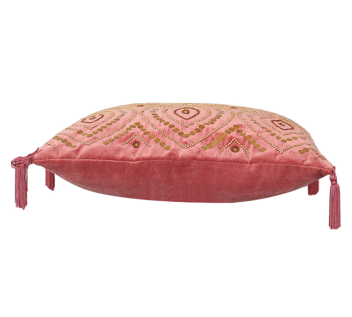 India Circus by Krsnaa Mehta Salmon Decorated Adorn Cushion Cover