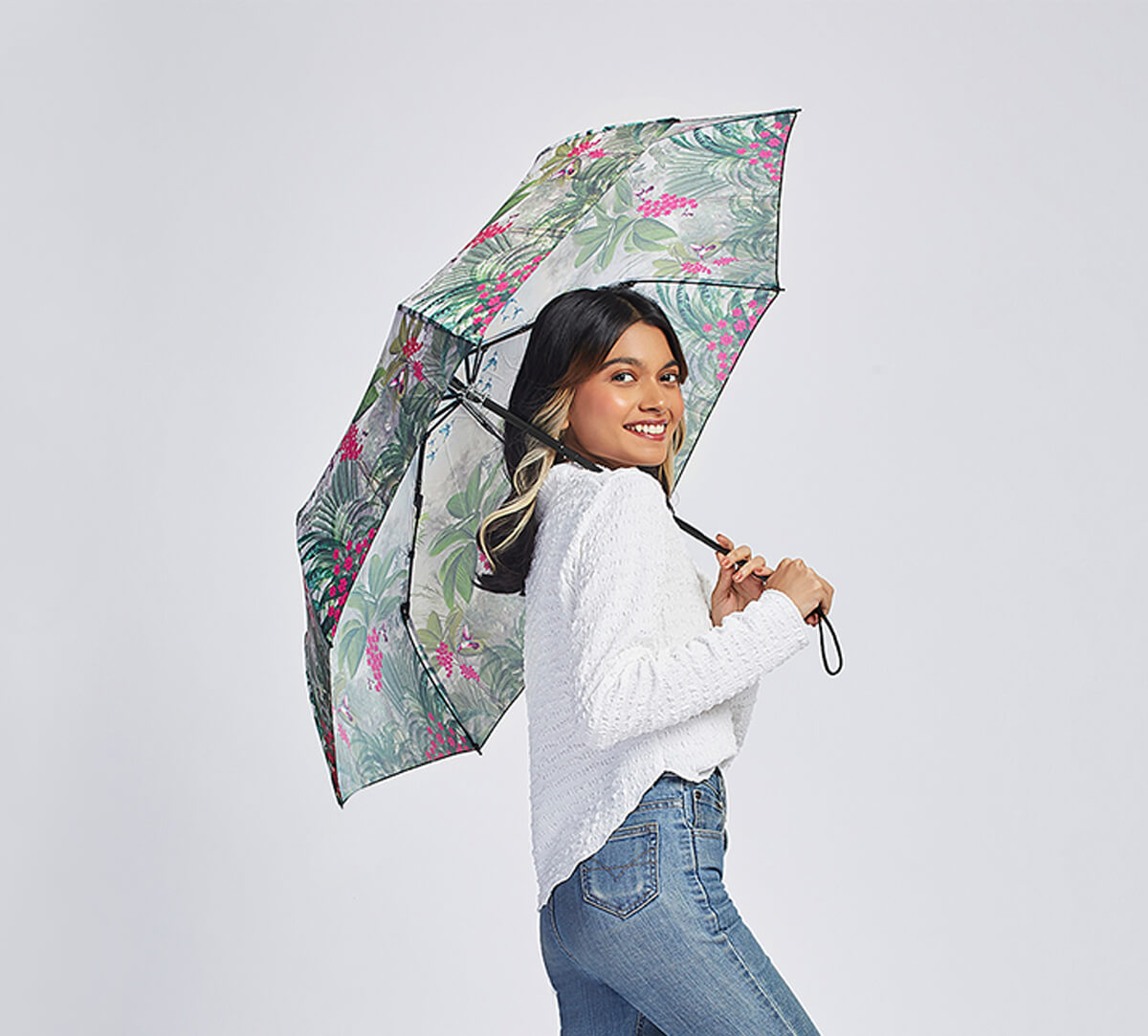 India Circus by Krsnaa Mehta Tropical View 3 fold Umbrella