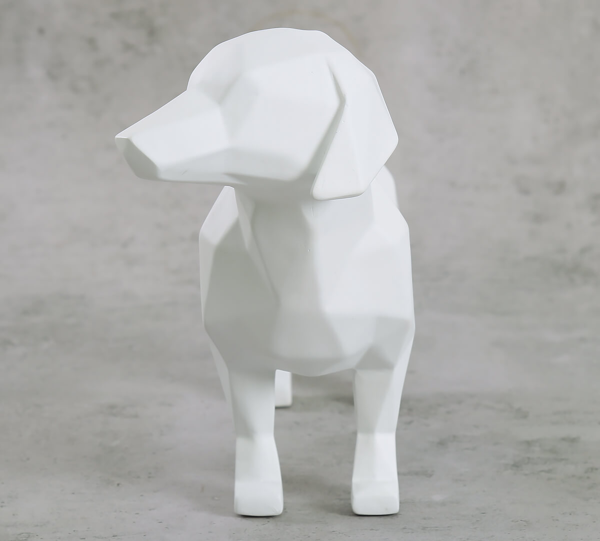 India Circus Chalk White Dachshund Figurine