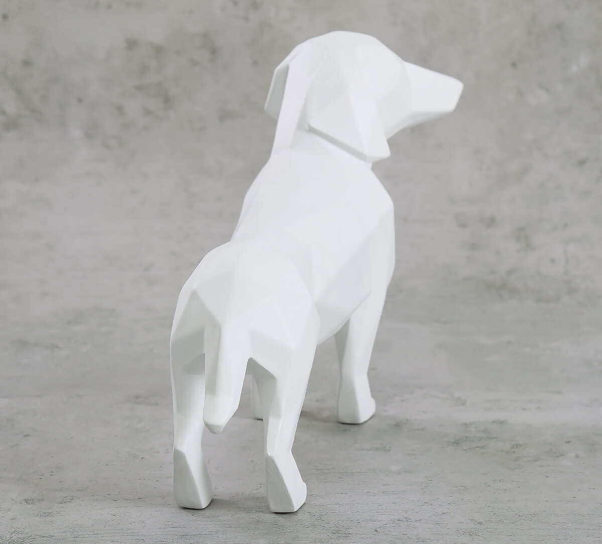 India Circus Chalk White Dachshund Figurine