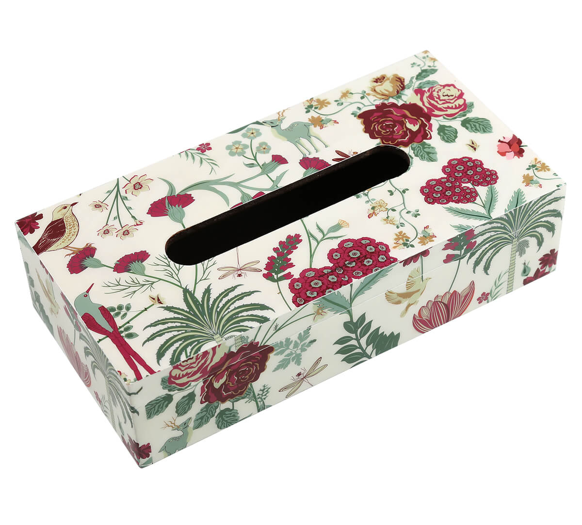 India Circus Grey Floral Galore Tissue Box Holder