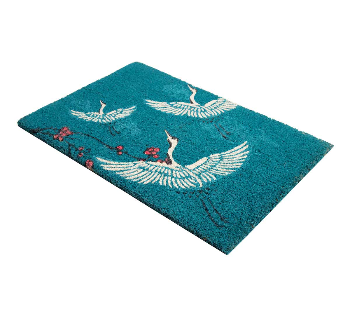 India Circus by Krsnaa Mehta Legend of the Cranes Teal Doormat