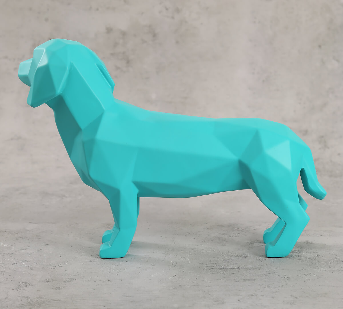 India Circus Neon Blue Dachshund Figurine