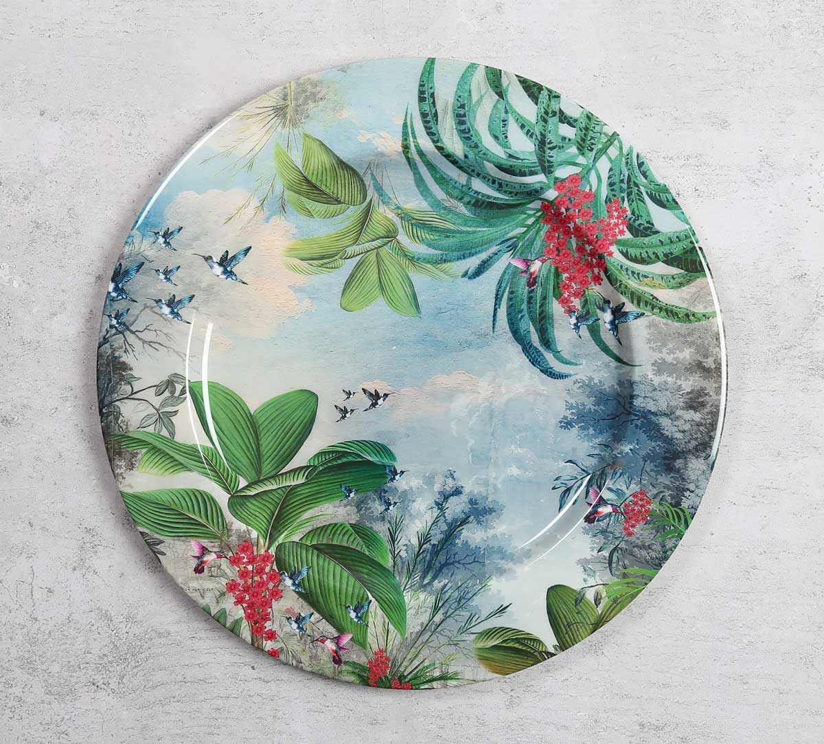 India Circus Tropical View Iron Decor Plate